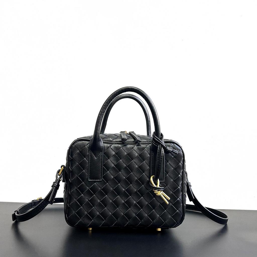 Borsa Piccola Quadrata Intrecciata in Pelle di Mucca Borsa per Pranzo Borsa a Tracolla Borsa Quadrata Piccola Intrecciata Fredda Boston di Alta Gamma