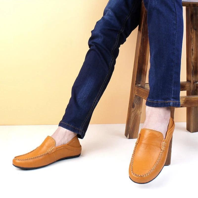 Non Slip Plain British Style Leather Shoes for Men Soft Comfortable Cowhide Elegant Low Price Classic Original Man Casual Shoe