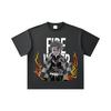 260 GSM Double Yarn 32 Count 100% Cotton Demon Slayer V116 Tanjiro Print Unisex Heavy Cotton T Shirt