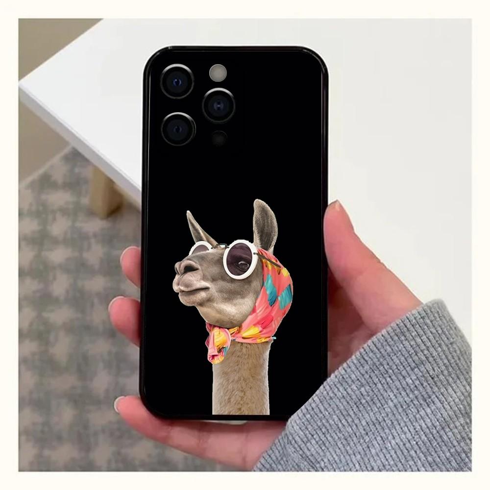 Lama Llama Alpacas Phone Case For Apple iPhone 15,14,13,12,11,Pro,X,XS,Max,XR,Plus,Mini Soft Black Cover