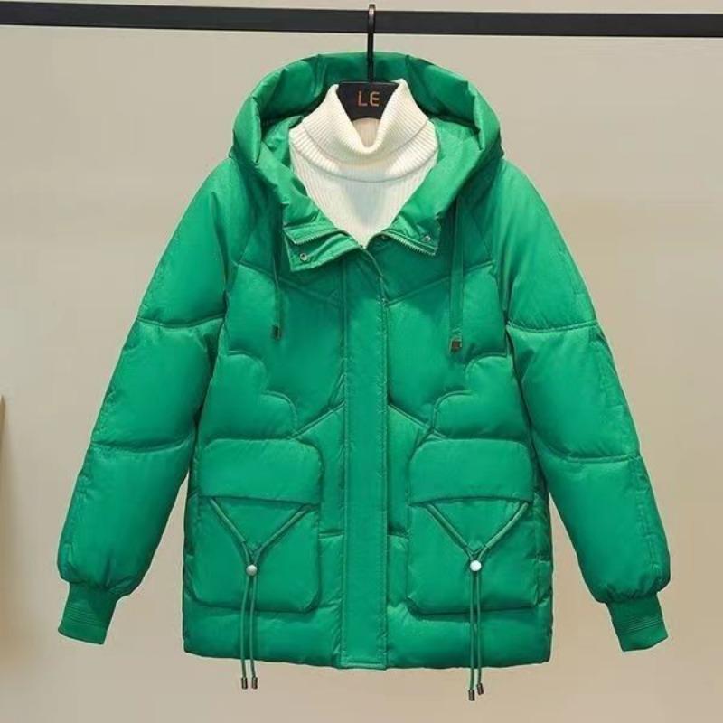 Shining New Down Cotton Jacket Women's Korean Edition Loose Thick Cotton Coat Medium Long Shining Cotton Coat Coat