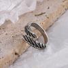 Vintage Angel Devil Wing Open Adjustable Ring Retro Feather Finger Ring for Men Women Couple Fashion Jewelry Gift
