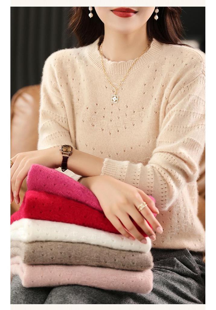 Women's Loose Fit Knit Wool Sweater - New Style, Lazy Autumn/Winter Base Layer, Round Neck Top