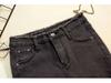 Kadın Siyah Yüksek Bel Skinny Jean, 2022 Kore Stili, Slim Fit, Çok Yönlü Elastik.