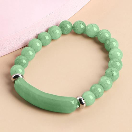 Women Bracelet 8mm Round Beads Natural Stones Elegant Pink Faux Crystal Bridge Ladies Bracelet Fashion Jewelry