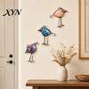 Leaf Pattern Bird Decor 3Pcs Wooden Birds Wall Art Decor, Distressed Hangings, Funny Long Leg Hanging Sculpture, Boho Farmhouse Decorations