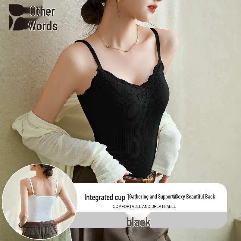 Women s French Style Lace Padded Camisole Top S