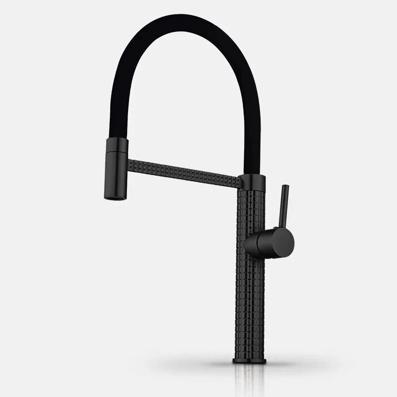 

Spring pull-out kitchen faucet hot and cold for homerotate telescopic sink anti-splash faucet