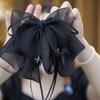 Elegant  Tassel Black Three Layer Bow Hair Claw For Women Sweet Headband  Hair Accessories