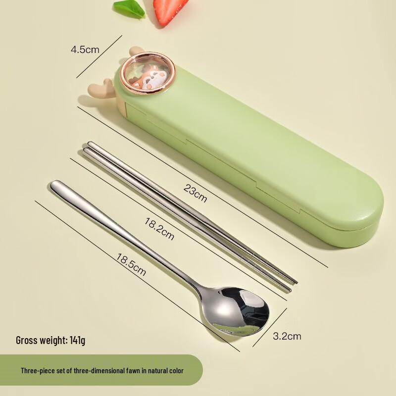 Abay Stainless Steel Fawn Travel Cutlery Set (Double Pack)