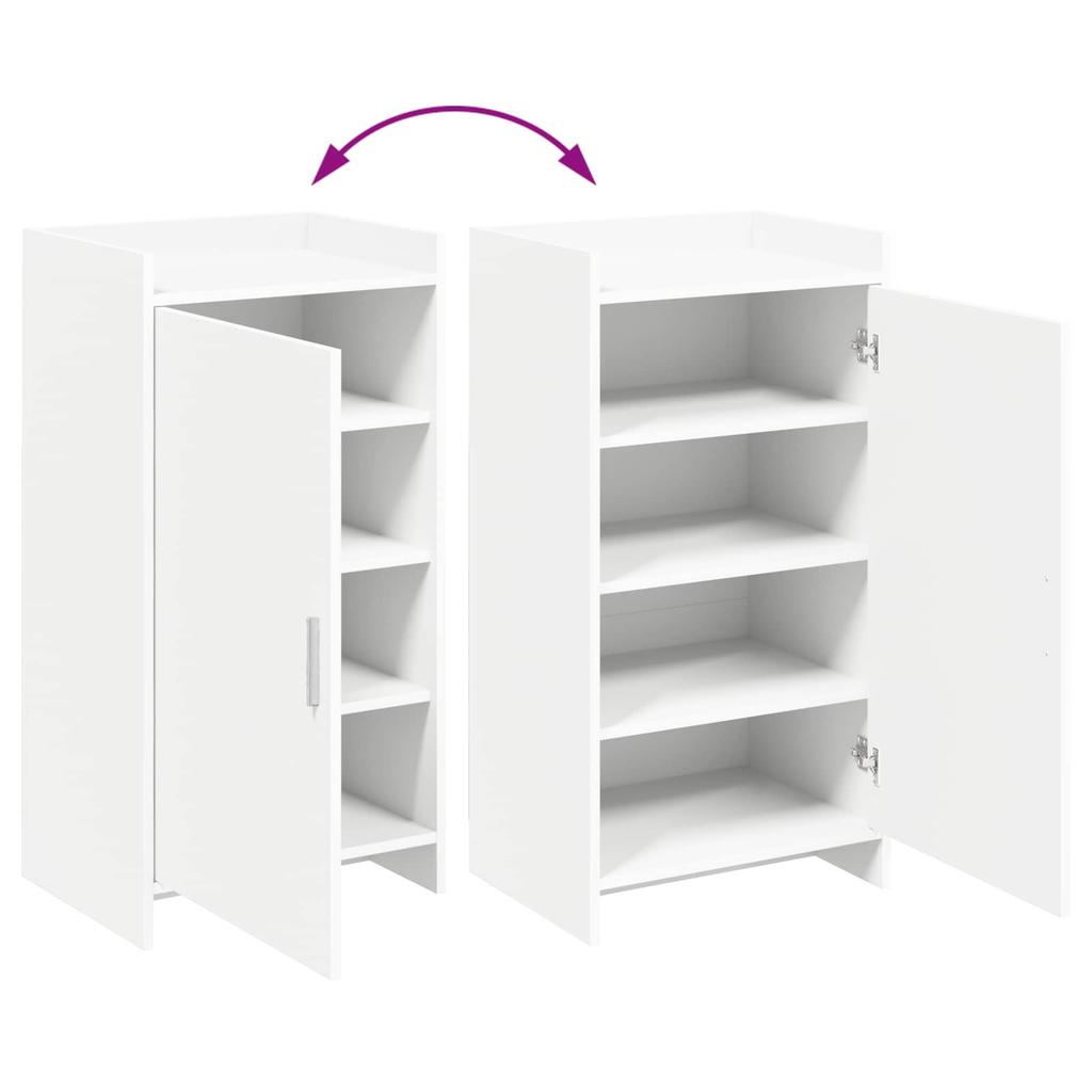 Shoe Cabinet with Storage White 48 x 36 x 92 cm Engineered Wood