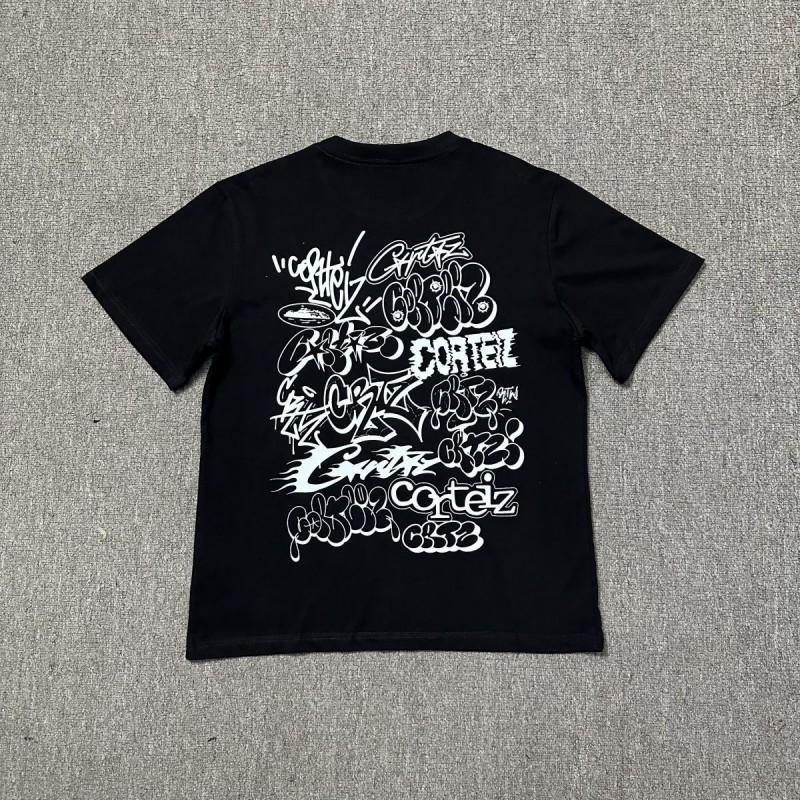 Unisex Übergroßes Baumwoll-Grafik-T-Shirt Lockerer Schnitt Rundhalsausschnitt Kurzarm T-Shirt Herren Damen Freizeit