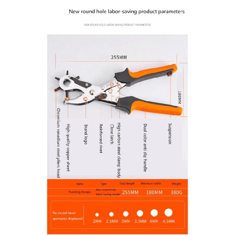 Revolving Punch Plier Leather Hole Punch Set for Belts Watch Bands Straps