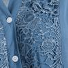 Women Ladies Large Size Button Lace V Neck Long Sleeve Shirt Blous