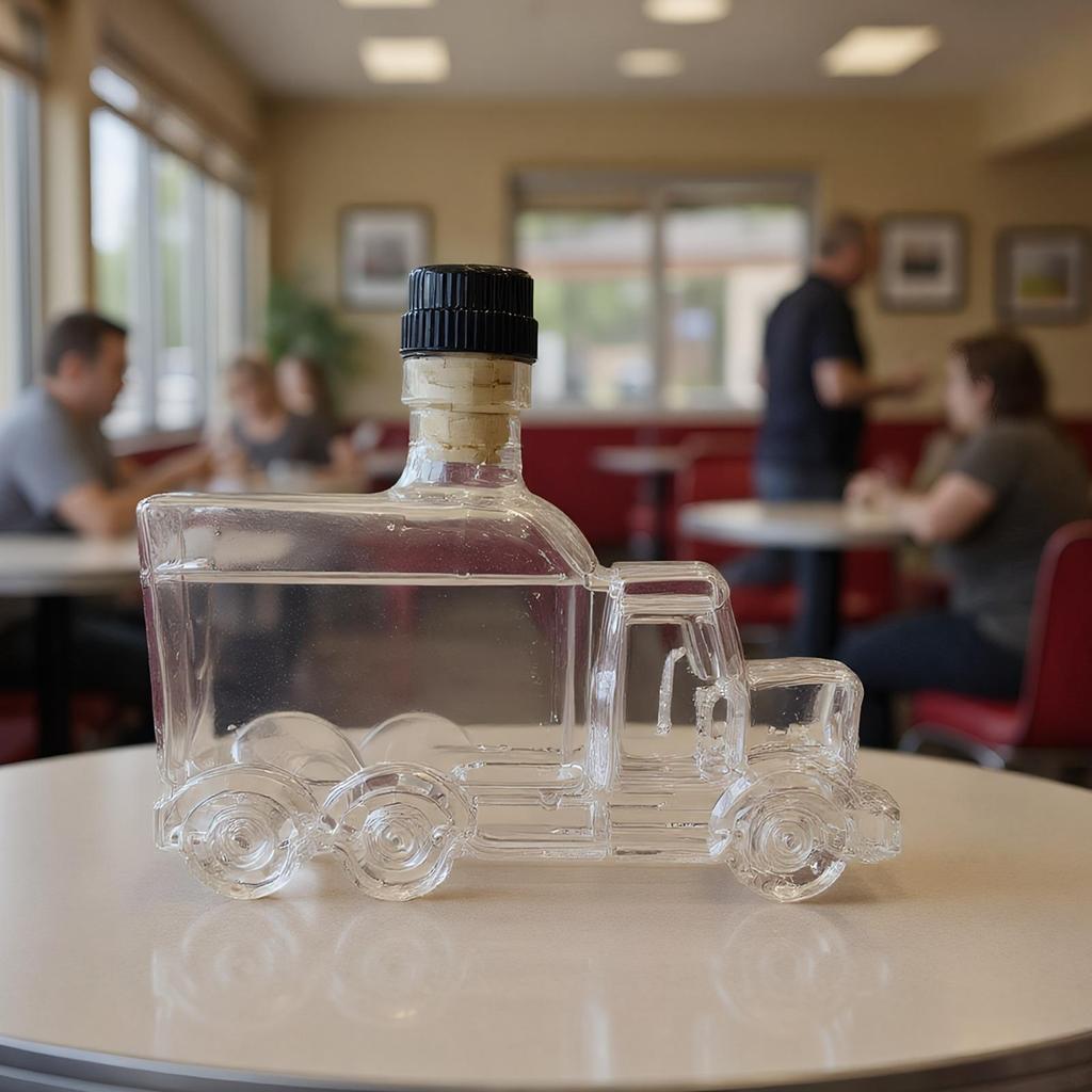 Bourbon Decanter Whiskey Pourer Half Truck 375ml Decorative Decanter with Interesting Stopper for Liquor Beer Champagne Hosting