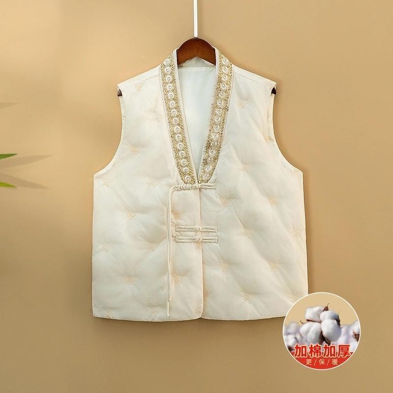 Cotton thickened vest jacket women's fashion versatile loose vest warm vest top