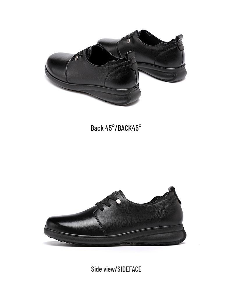 Red Dragonfly Women's Genuine Leather Flat Casual Shoes - Soft Sole Cowhide Mother’s Spring Work Shoes