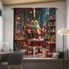 2PCS- Christmas Santa Claus Christmas Tree Pattern Printed Curtains   Christmas Decorations   Home Decorations   Room Decorations