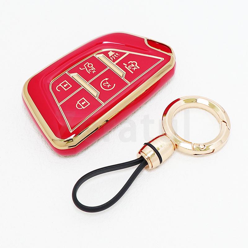 6 Buttons Accessories Keyless Auto Car Key Fob Case Cover Keychain Protector For Cadillac Lyriq Ct4 Ct5 Xt4