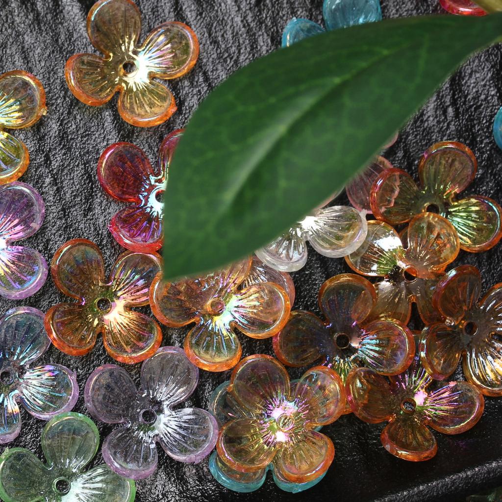 DIY Hairpin Earrings Small Flower Beads Accessories 15.8mm Fashion Handmade Materials 100pcs Clear Crystal Acrylic Bracelet