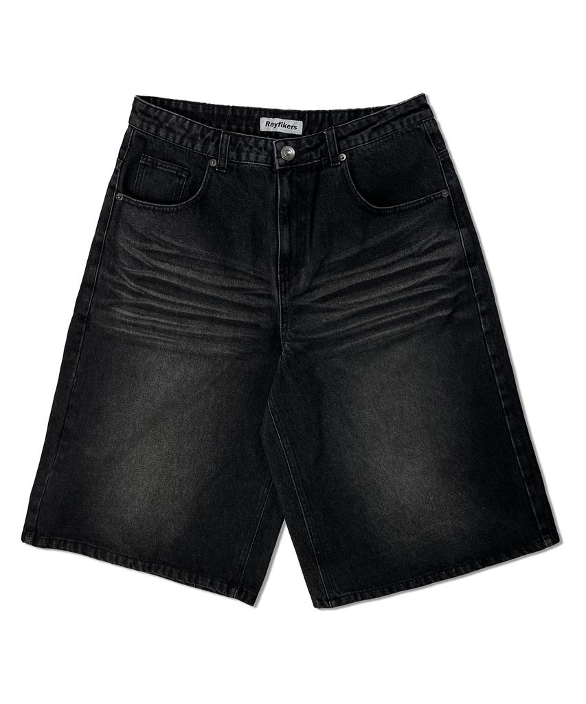RAYFIKERS Catwashed Bermuda Denim Shorts Mq2Du348_Black