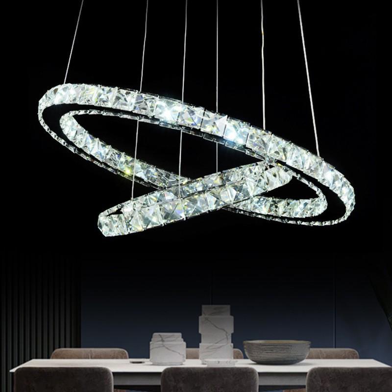Modern Minimalist Crystal Pendant Light for Dining, Living Room, Bedroom & Staircase