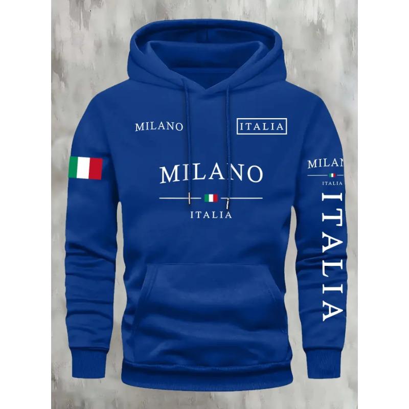 ITALIA MILANO Men Women Hoodie Outdoor Street Casual Sports Vacation Trend Spring Autumn Winter Couple Sweatshirt Top Clothing
