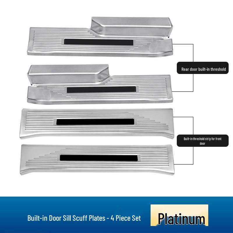 Door Sill Scuff Plates with Welcome Pedal Protection for 2023-2026 Ford Edge L