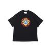 Smile Floral Logo Print Round Neck Short Sleeve T-Shirt Men Tops Black DV0683-010