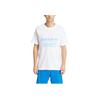 Adidas Originals Logo Graphic Print Crew Neck Raglan Short Sleeve T-Shirt Men Tops White IR9634