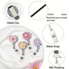 Auto Retractable Badge Reel With Flower Pattern Stretchable Back Clip For Work Identity Badge Holder Office School Use