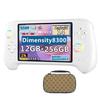 Anbernic RG557 Whatsko Handheld Game Dimensity Android 14 RGB Lighting Hall AMOLED 5500mAh White Console, 8300, System, Two-Player Support, Effects,
