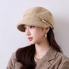 Winter new fashion short-brimmed hat women's thickened warm versatile face small source spot
