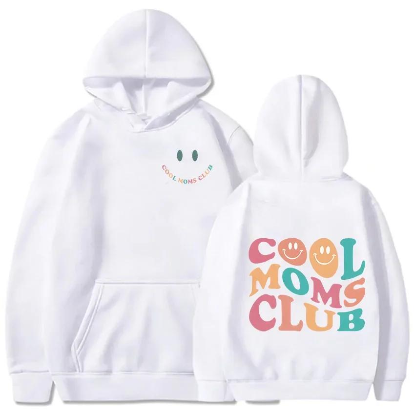 Cool Moms Club Double Sided Letter Printing Sweatshirts Men Cartoon Design Sense of Personality Fashion Long-sleeved Original