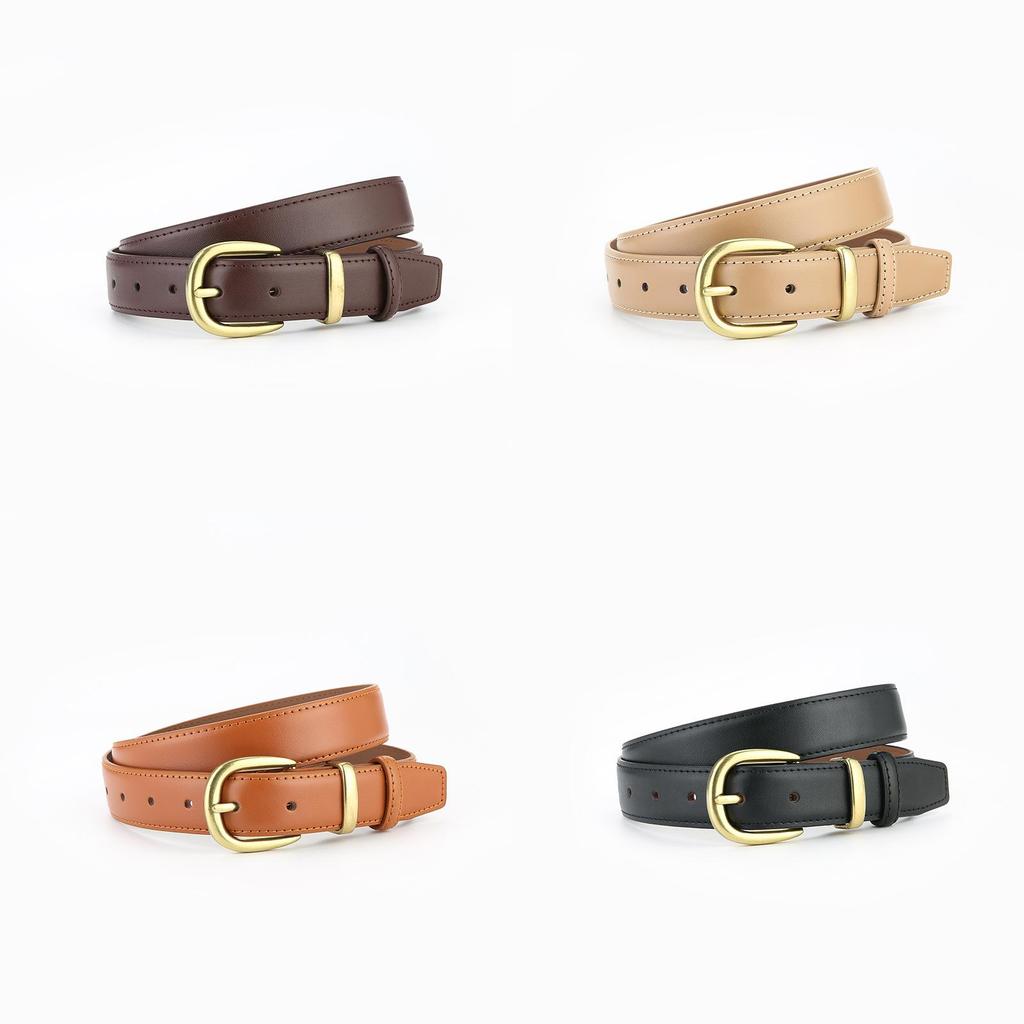 Ladies Leather Belt With Alloy Buckle For Business Casual And Denim Styling