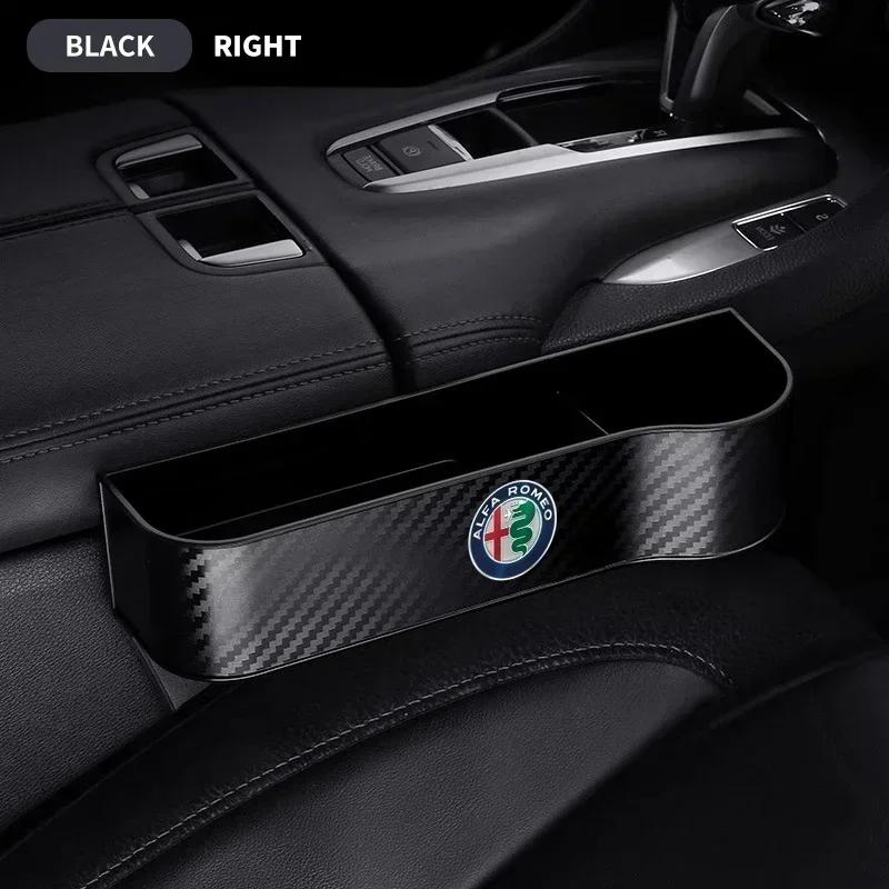 Car Driver Front Seat Gap Filler Organizer Pocket Car Accessories For Alfa Romeo Giulia Stelvio Junior Tonale 33 Stradale 4C Giu Ofh853