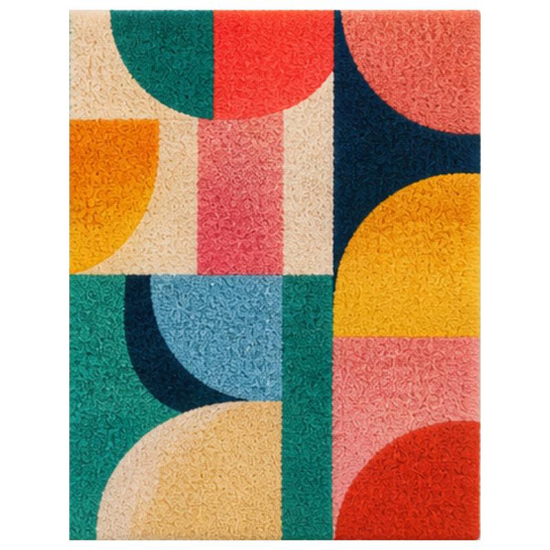 Geometric Abstract Latch Hook Pillow & Rug Kit DIY Section Embroidery for Home Decor, Modern Gift