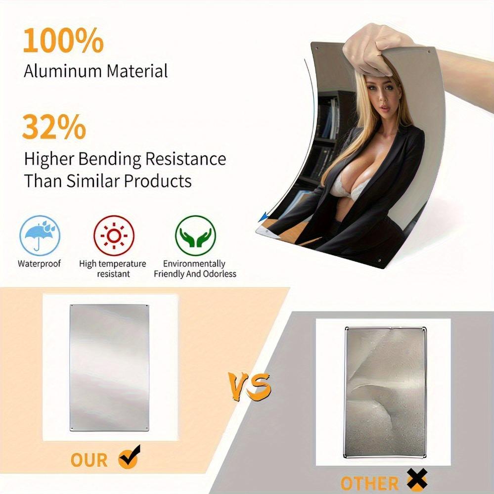 Vintage Modern Minimalist Women's Portrait Aluminum Wall Decor - Elegant Professional Lady Art for Living Room Bedroom Office Ca