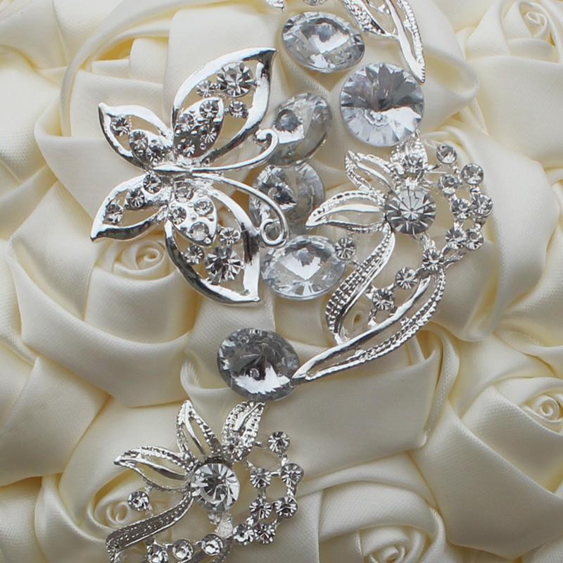 Wifelai Butterfly Drill Ribbon Bridal Bouquet W2216
