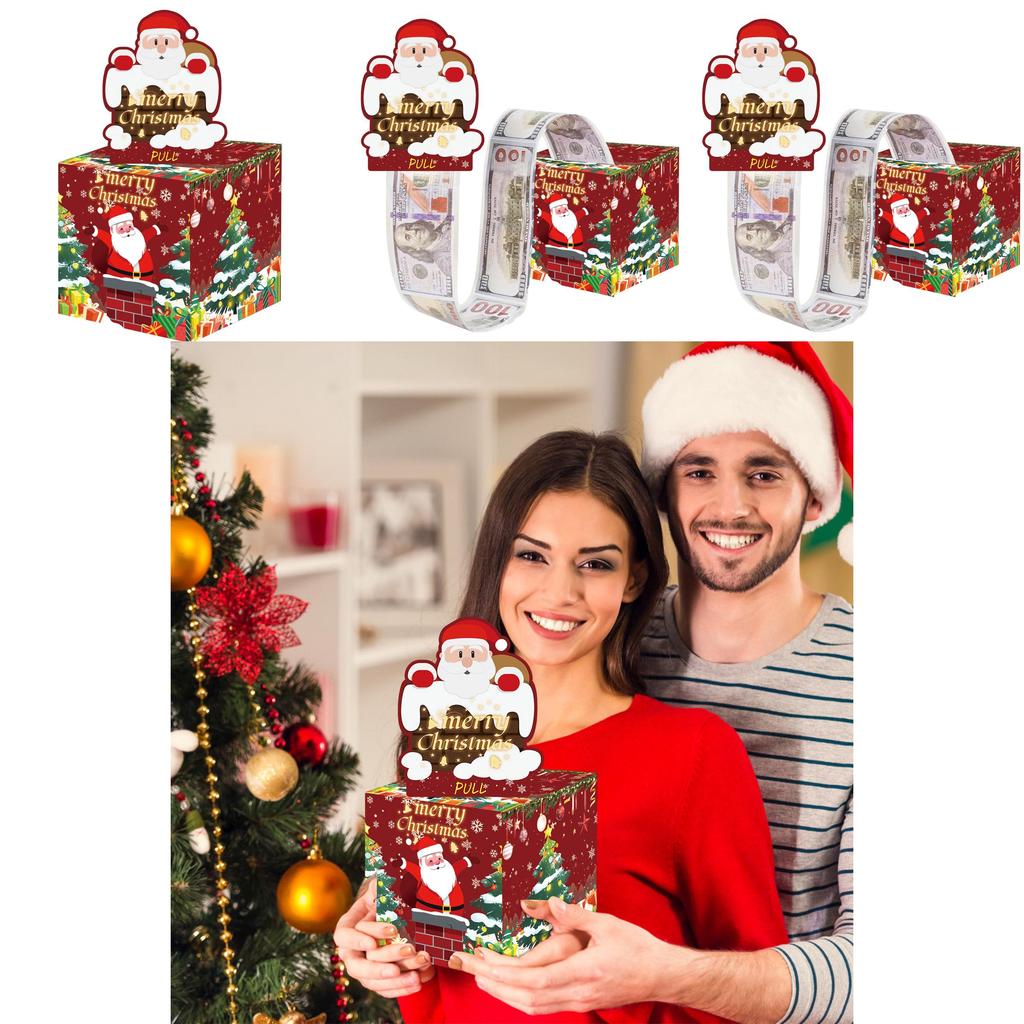 Christmas Santa Money Box With Red Chimney Shape For Festive Party Atmosphere