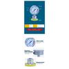 Xin Tester 0-2.5Mpa Air Glycerol Free Pressure Gauge Dia 60mm Stainless Steel Diaphragm Oil water Hydraulic Gauge YTP60