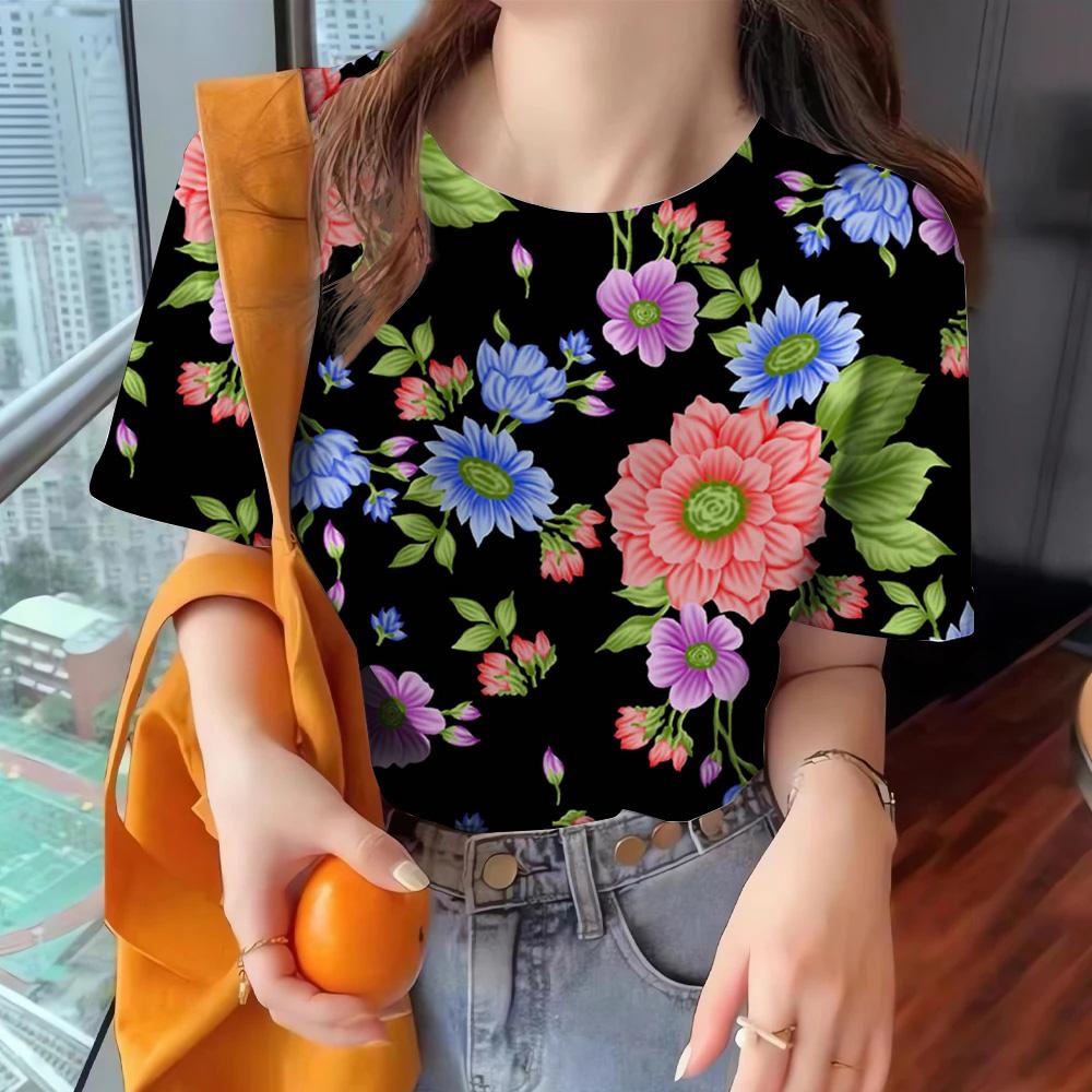 Women's Clothing Crew-neck Loose T-shirt Summer Breathable Short-sleeved Casual Comfortable Top Women's Stylish Elegant T-shirt