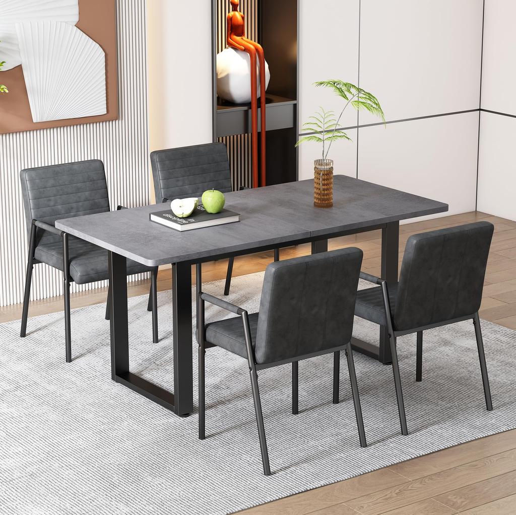 Flieks Dining Table Industrial Style, Modern Kitchen Table for Living Room and Dining Room