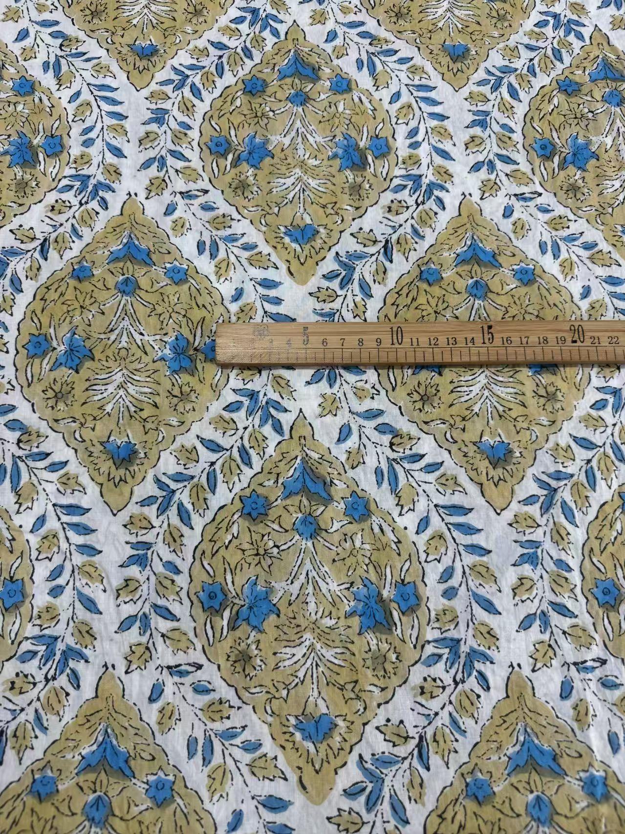 Domestic Hand Tabletop Printed Cotton Block Print Alternative 135 cm Width