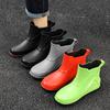 Mechanical wind and rain shoes men's summer waterproof and non-slip rain boots trendy medium tube thick-soled takeaway rider car wash