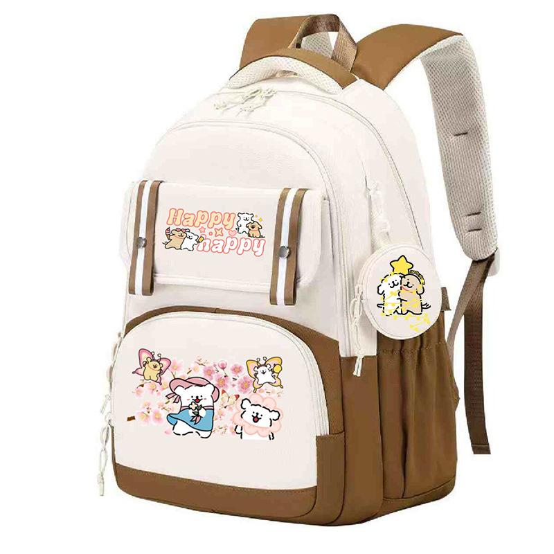 Line puppy cute college style schoolbag large capacity foreign trade campus junior high school students versatile children's backpack