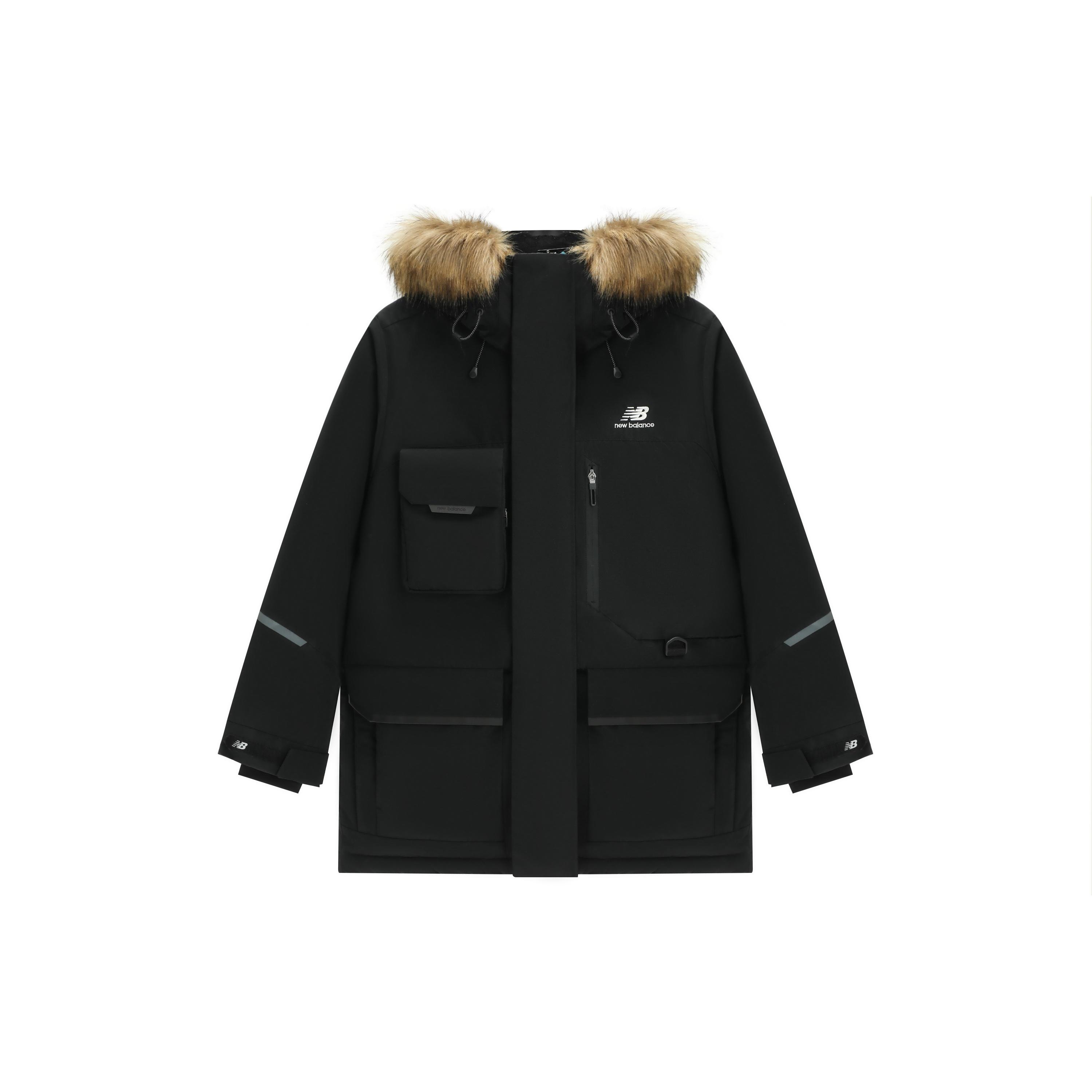 New Balance Logo Down Jacket Asia Sizing Black Unisex 5PC44603-BK L