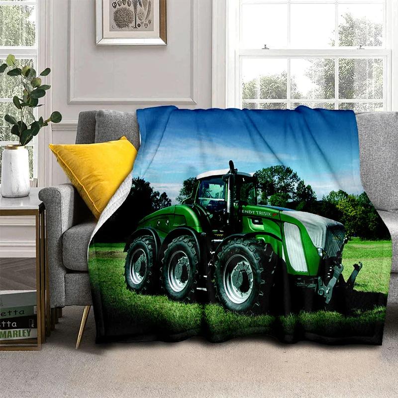 3D Retro Car Tractor Truck Series HD Blanket,Soft Throw Blanket for Home Bedroom Bed Sofa Picnic Travel Office Cover Blanket Kid