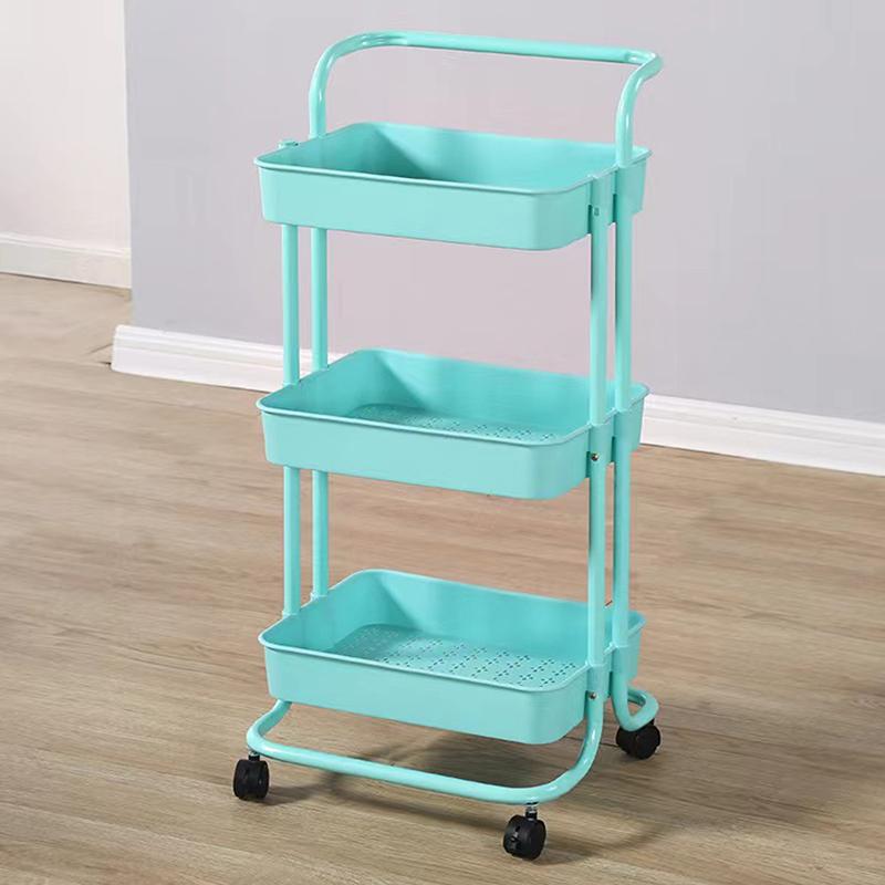 Rolling Cart With 4 Wheels Large Capacity Strong Load-Bearing Rolling Storage Cart With Handle Multifunctional Storage Shelves
