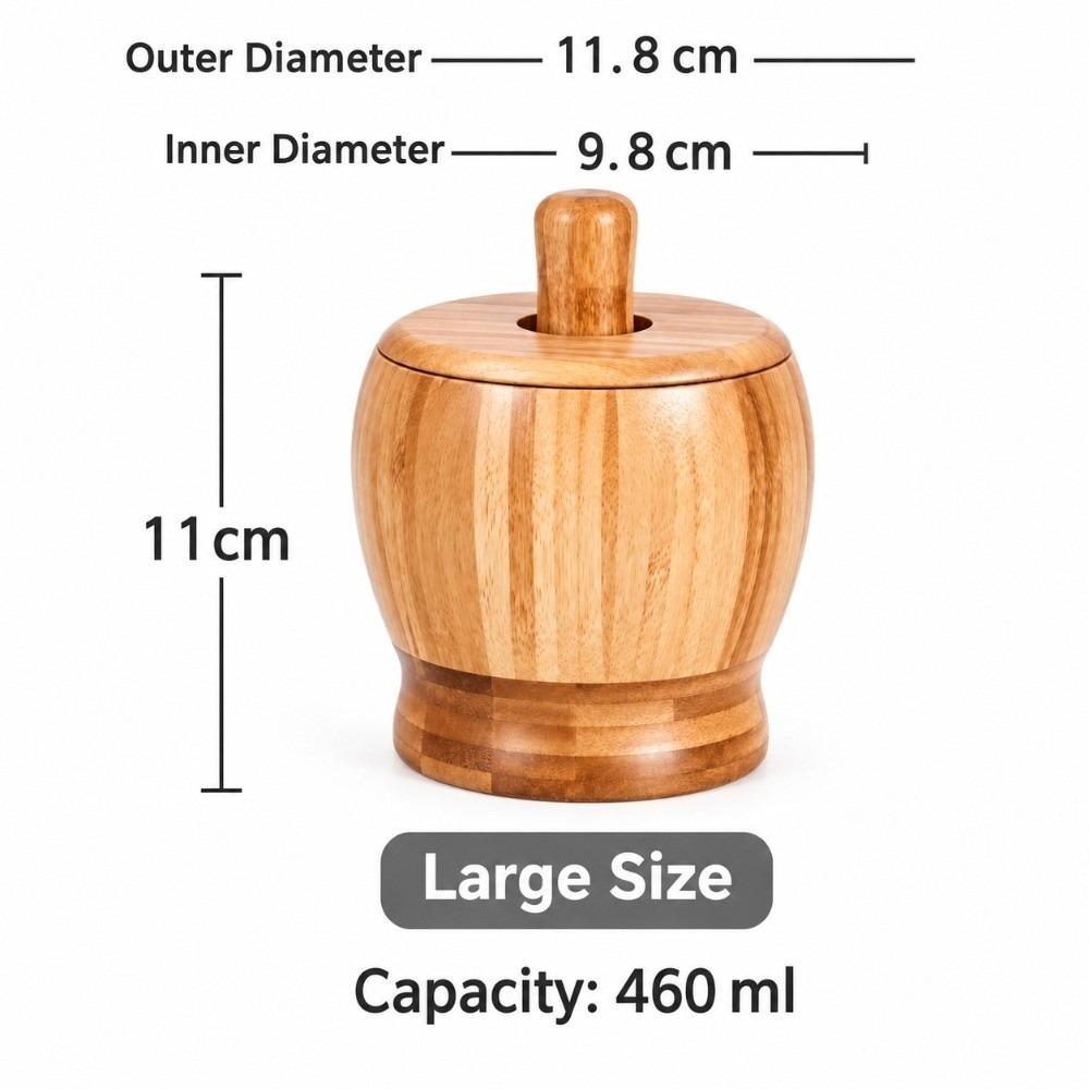 Bamboo Garlic Masher Bowl Thick Base Spice Grinding Tool Garlic Grinder Bowl  Home Cooking Prep